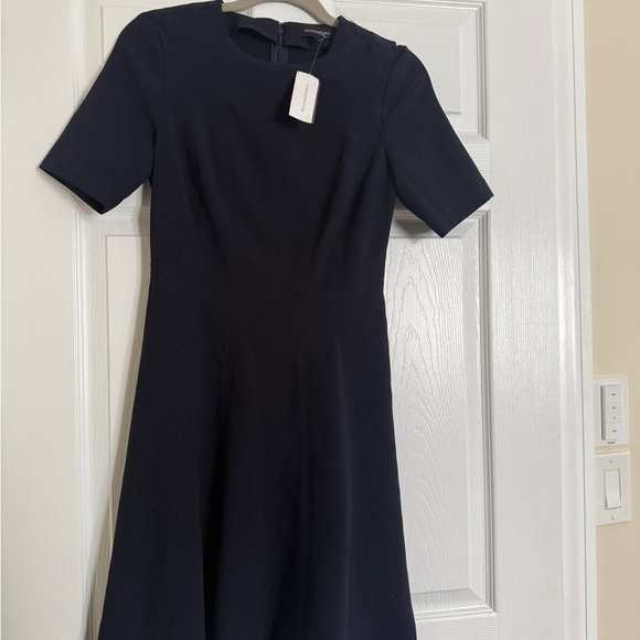 NWT Banana Republic Navy Blue Fit and Flare Dress - Picture 3 of 5